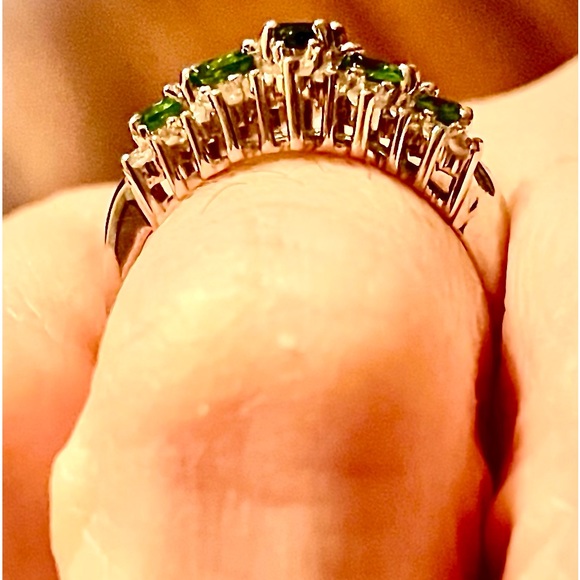 Authentic chrome dioxide ring 925 sterling silver with white topaz - Picture 5 of 5